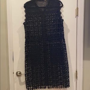 Black crochet coverup.